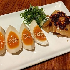 味噌漬け玉子とピリ辛メンマ