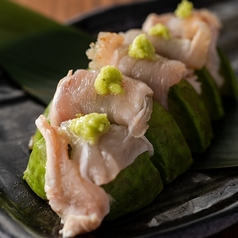 鶏とアボカドのわさび醤油