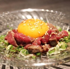 熟成鹿のユッケ仕立て