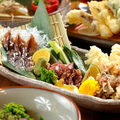 料理メニュー写真&nbsp;旬ホタルイカの食べ比べ　お造りと菜の花酢味噌