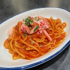 蟹たっぷり！トマトソースパスタ