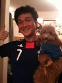 サッカーお客さんと応援しました！