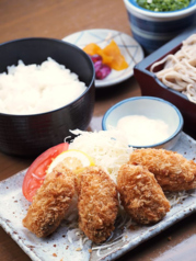 カキフライ定食蕎麦セット