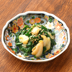 九条葱とつぶ貝のぬた和え