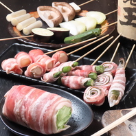リーズナブルで種類豊富に取りそろえた【焼き鳥各種】
