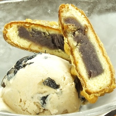 揚げもみじ黒豆きなこアイス添え