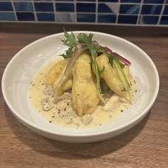 サーモンのフリット~ポルチーニソース~