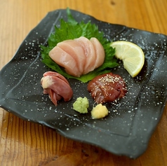 大山鶏お造り3種盛り合わせ