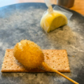 料理メニュー写真&nbsp;半熟うずらと生ハムキャビアのせ