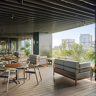 ルーフトップテラスで開放感なダイニングで美味体験