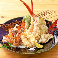 車海老とズワイ蟹の天布羅盛り合わせ