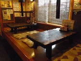 店内奥のお座敷席。ゆったりくつろげる人気席。3時間飲み放題コースを注文したらこの席できまり！