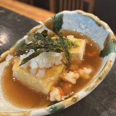 揚げ出し豆腐 海老そぼろ餡掛け