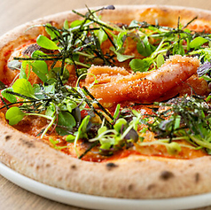 明太子とクリームチーズのピザ