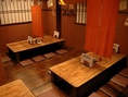 4名様の座敷の掘りごたつ席