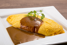 花畑牧場ラクレットチーズオムレツ デミクリームソース