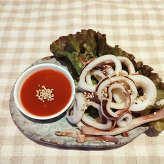 蒸しイカと酢ユチュジャン