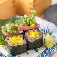 天満市場直送の新鮮な魚介！珍しい巻き寿司にもご注目◎