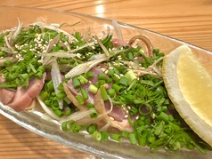 種鶏もものたたき 自家製塩ポン酢