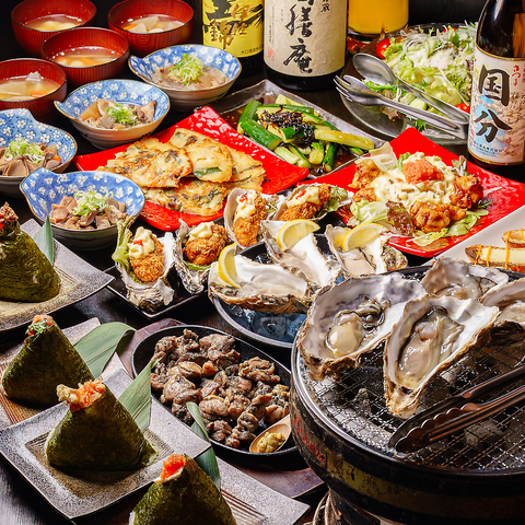 霧島市 牡蠣 焼肉 海鮮 飲み放題 食べ放題 炭火 宴会 個室 忘年会 国分 居酒屋 海鮮