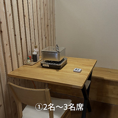 1名様から2名様のお席になります。※混雑時は小さなお子様とご一緒の場合は3名でご利用いただく場合がございます。