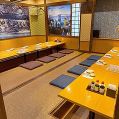 【最大40名様までご利用可能】＜10名以上・20名以上・30名以上用途に応じた個室有＞掘りごたつのお座敷をはじめ、人数や用途に合わせたお席をご用意可能です。各種会社宴会や、同窓会、二次会など様々なシーンにご利用いただけます。