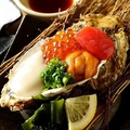 料理メニュー写真 牡蠣の痛風3点盛り（ウニ、いくら、明太子）