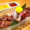 料理メニュー写真&nbsp;京鴨の炙り刺し 3点盛り