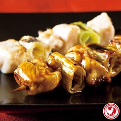 皮串(1本)/とりもも串(1本)/【薦】むねねぎ間串(1本)/砂肝串(1本)