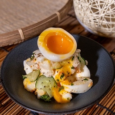 半熟卵の明太ポテトサラダ