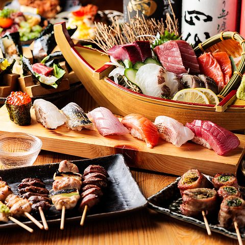 平日16時～営業！新鮮な海鮮と美味しい串、40種類以上の日本酒を楽しめます♪