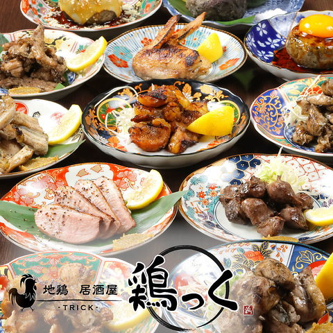 新大阪＜個室完備＞地鶏刺身や炭火焼きを堪能◆飲み放題付コース3500円～◆