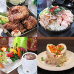 看板メニューのもつ鍋に加え、から揚げ、ポテトサラダ、バーニャカウダもおすすめ♪