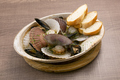料理メニュー写真 ホタテとムール貝のアヒージョ