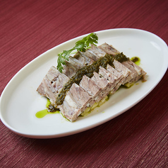 冷製羊肉の煮こごり ねぎ山椒ソース