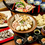 旬の料理と自慢の蕎麦が楽しめる宴会コースを多数ご用意。全てのコースの〆には自慢のお蕎麦付き！