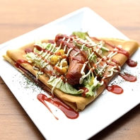 モーニングの選べるクレープセットは味変もできます！