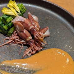 蛍烏賊と菜の花の酢味噌かけ
