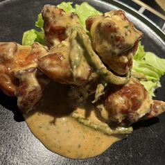 鶏もも肉とインゲンの青海苔オイマヨチキン
