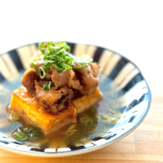 自家製厚揚げの肉豆腐