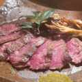 料理メニュー写真 牛ハラミと米茄子のステーキ 木ノ子とたまり醤油ソース