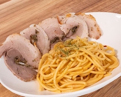 ペペロンチーノ 豚ばら香草焼き盛