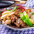 料理メニュー写真&nbsp;大和太ネギと大和肉鶏の黒七味焼き