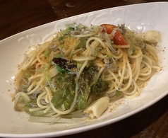 しらすとカラスミのペペロンチーノ