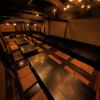 大人気のゆったりくつろげる掘りごたつ完全個室