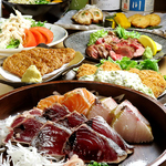 人気No.1★藁焼き2種、ステーキ、チーズカツなど全7品『堪能コース』生ビール含2時間飲放付5000円