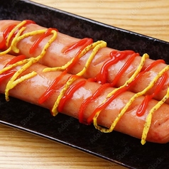 炭火でフランクフルト