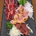 料理メニュー写真&nbsp;長崎対馬地どり　豪華３点盛り（ずり・レバー・モモたたき）