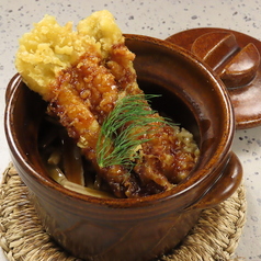 穴子天と牛旁の土鍋飯