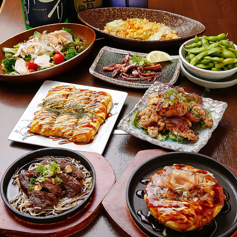 十三駅徒歩2分◎深夜まで活気溢れる鉄板居酒屋♪熱々お好み焼きと旨辛鉄人鍋で乾杯！